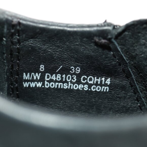 Born Womens Lorlei Boot Size 8 Black Leather Low Block Heel Harness Western Moto - Picture 11 of 12